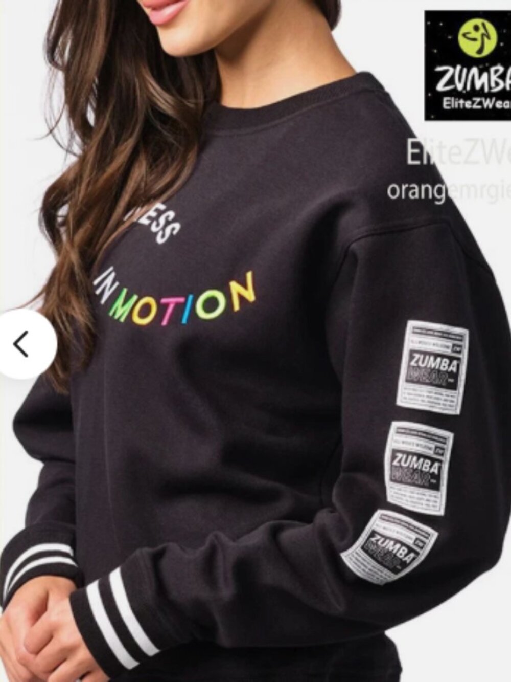 XL Zumba Wear Happiness in Motion sweater crewneck